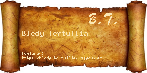 Bledy Tertullia névjegykártya